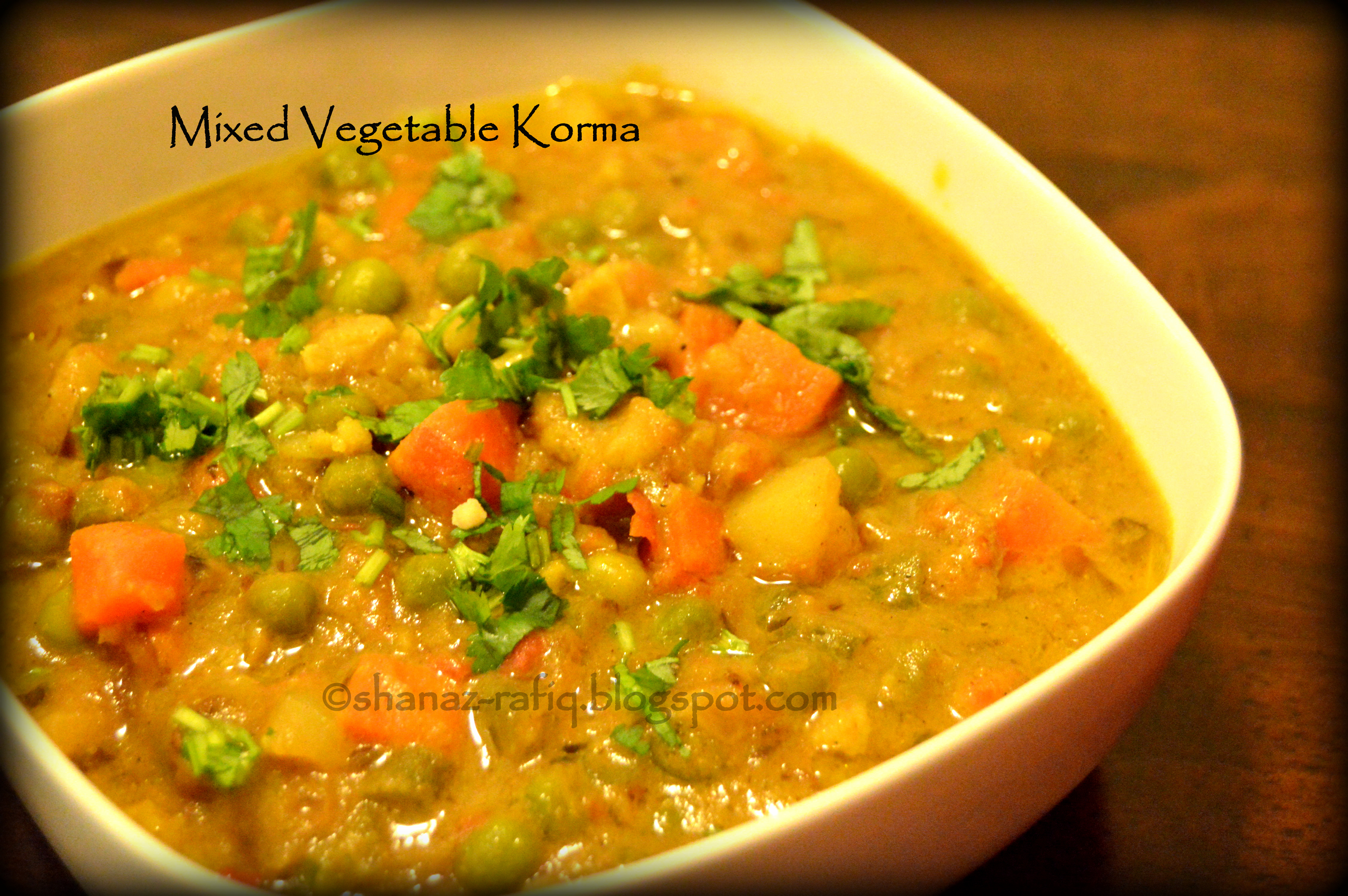 Vegetable Korma Veg Curries/Dals Shanaz Rafiq Recipes