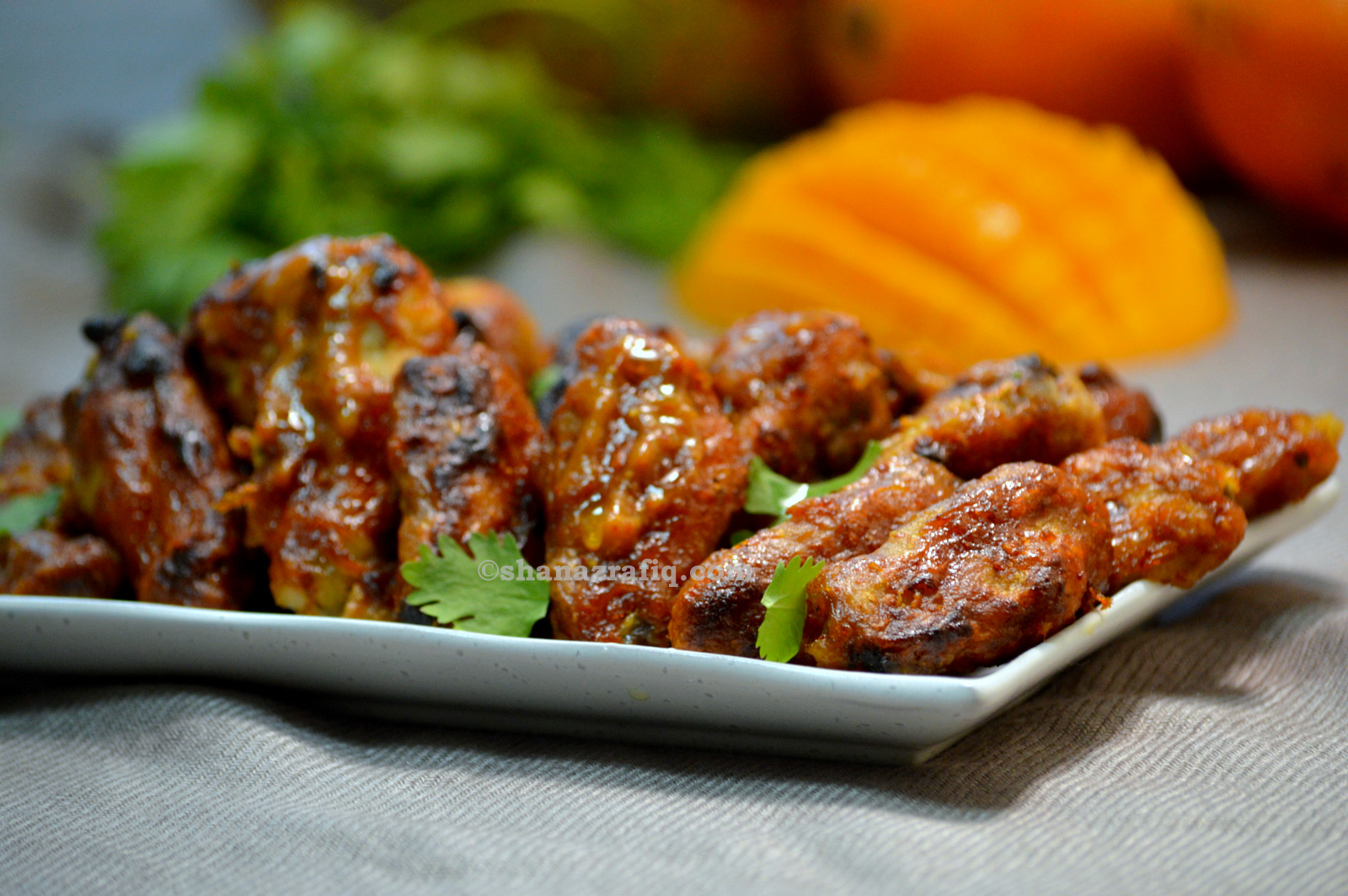 Spicy Mango Chicken Wings.