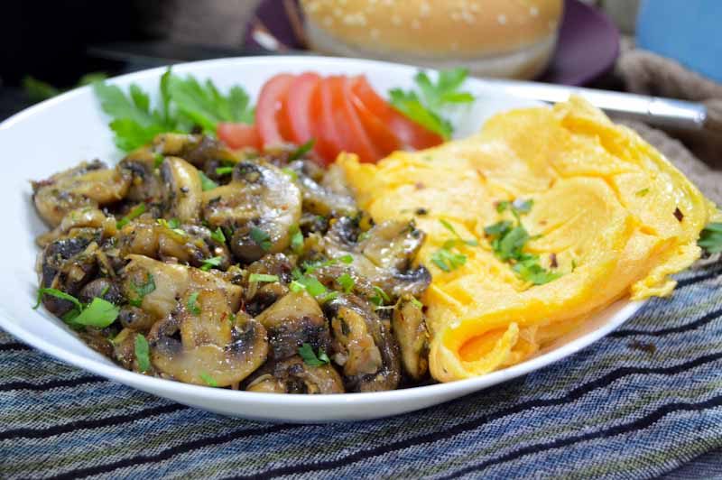 Sheet Pan Full Breakfast With Garlic Butter Mushrooms - Cafe Delites